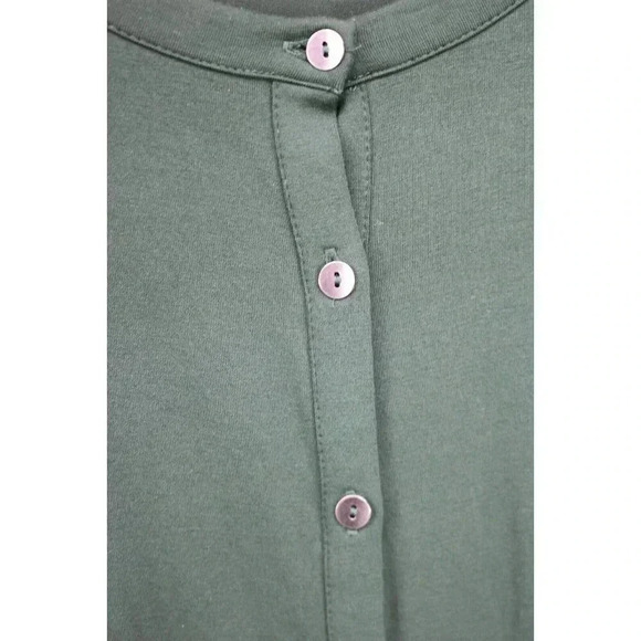 J. Jill Wearever Collection Dark Green Button-Up Dress-Size Medium-Long Sleeves - Picture 4 of 8